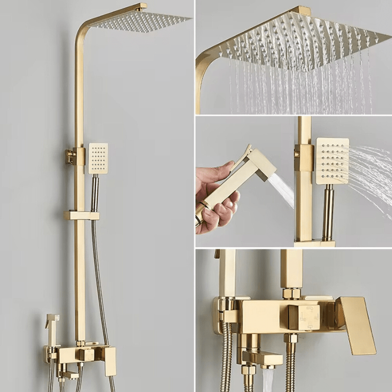 Premium Rain Shower Head Set with Adjustable Brass_fixture