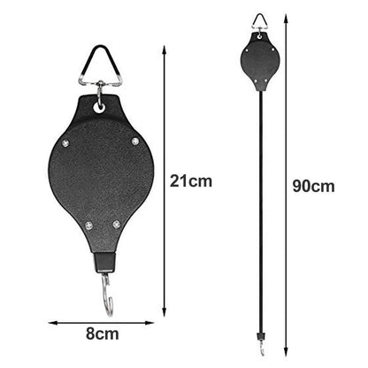 Adjustable Plant Hanger and Bird Feeder Pulley System