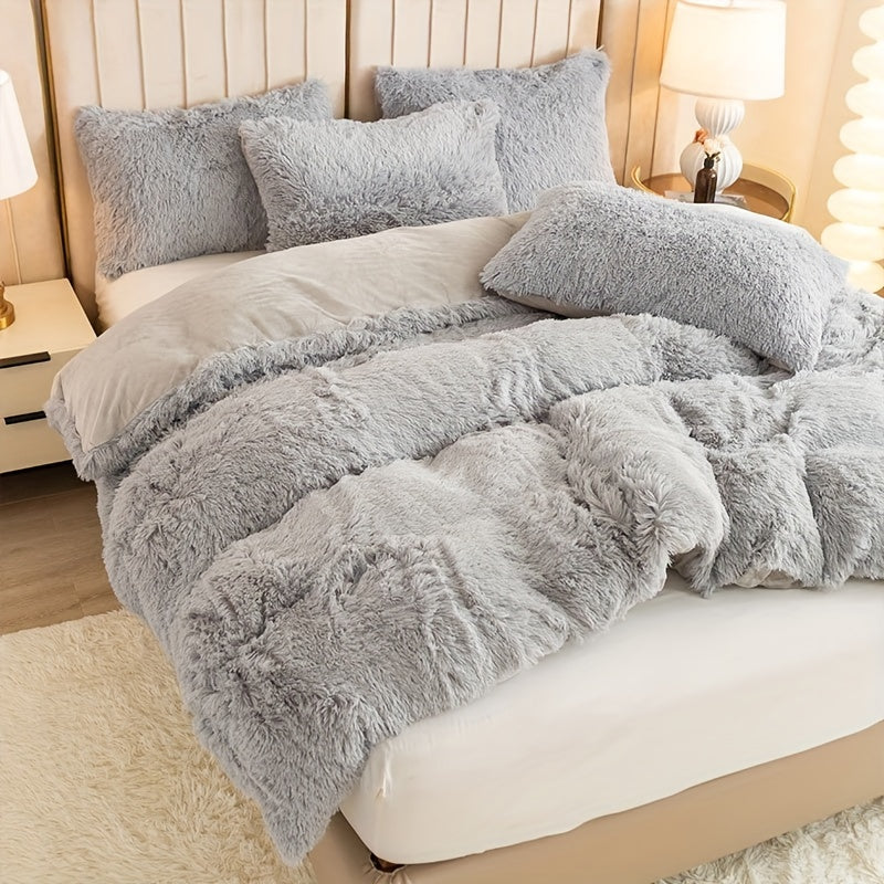 Cozy Fleece Duvet Cover Set with Zipper