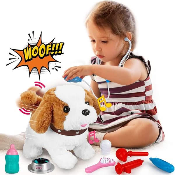 Cuddly Plush Dog Toy for Realistic Play
