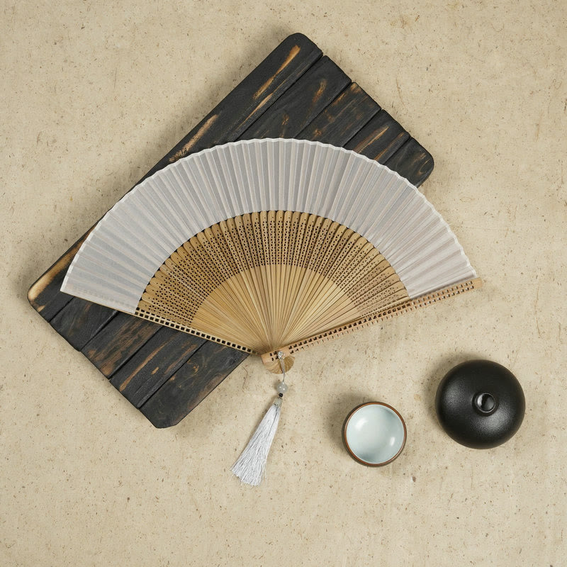 Natural Bamboo Silk Folding Fan