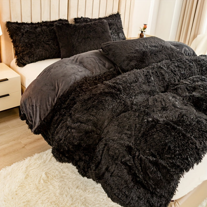 Cozy Fleece Duvet Cover Set with Zipper