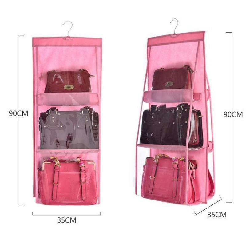 Overdoor Handy Purse Organizer 6 Pocket Clear Closet Storage