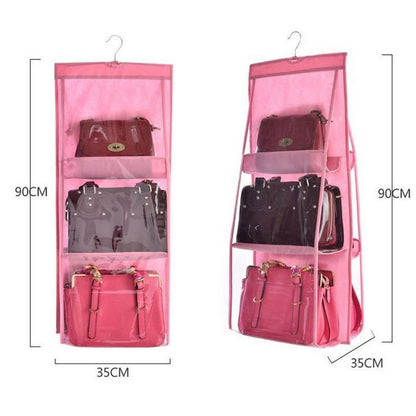 Yeezlab | Over Door Hanging Purse Organizer 6 Pocket Clear Closet Storage