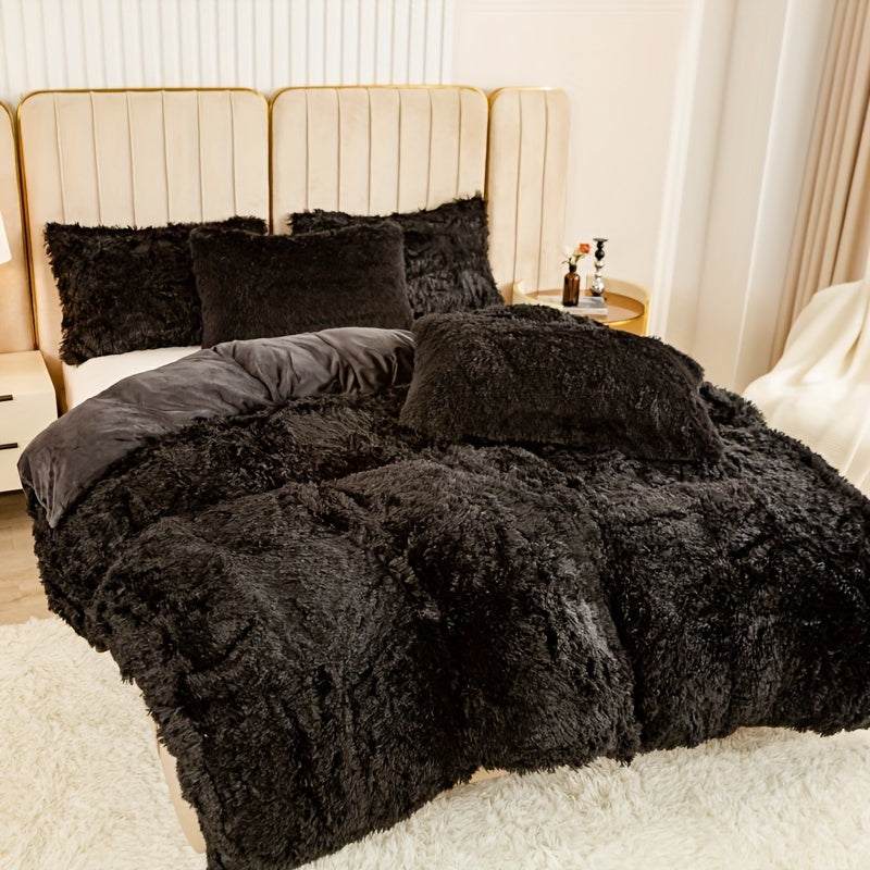 Cozy Fleece Duvet Cover Set with Zipper