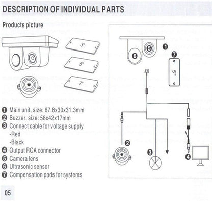 Car Backup Camera with Sensor Parking Aid System