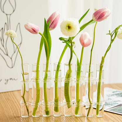 Adjustable Floral Glass Vase with Hinges