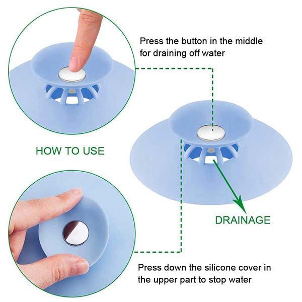 Bathroom Sink Drain Stopper With Hair Catcher