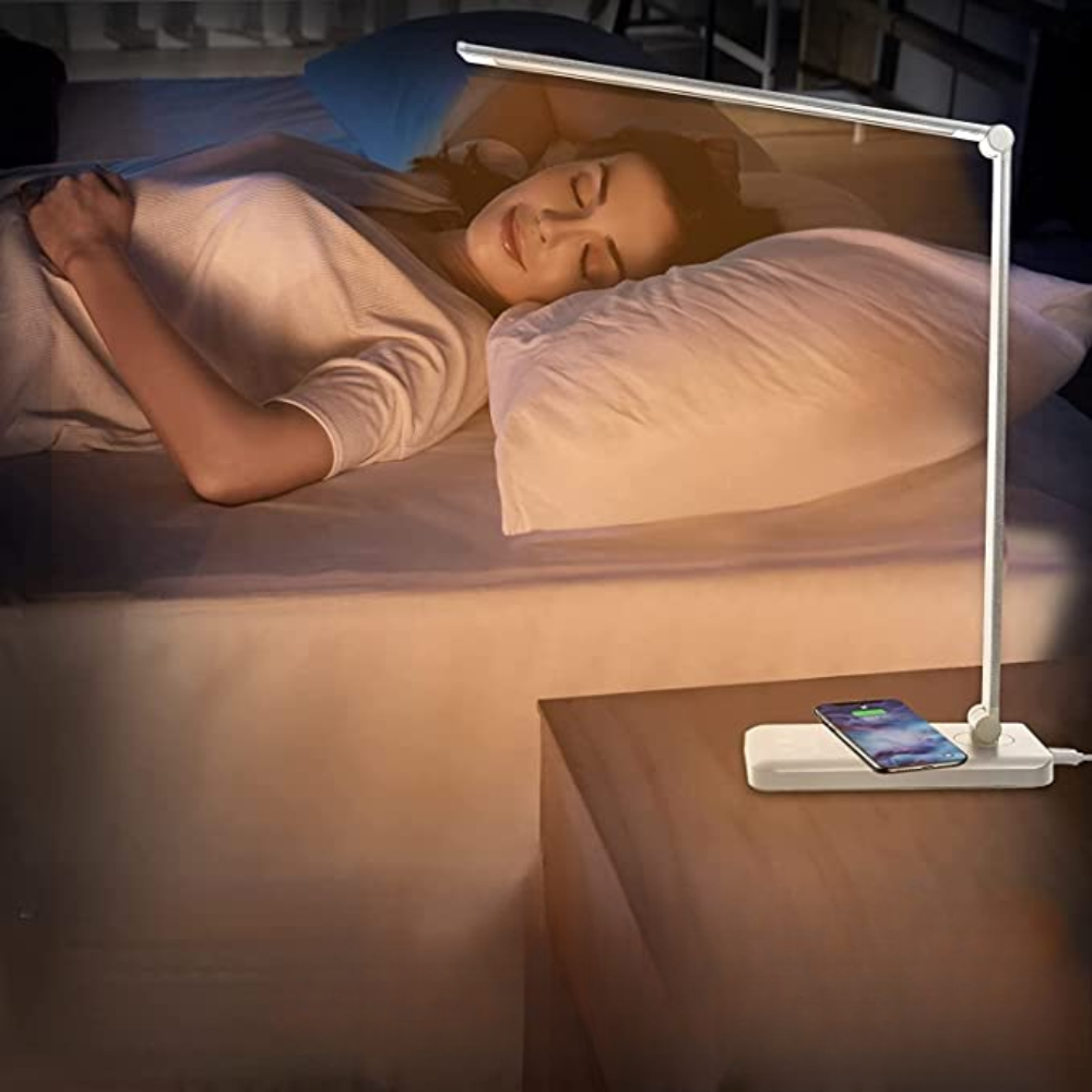 Compact LED Desk Lamp with USB Port and Adjustable Brightness