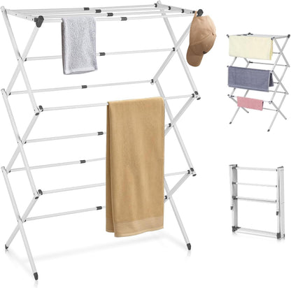 Space Saving 3 Tier Folding Clothes Dryer Rack - Yeezlab