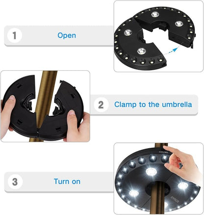 Bright Outdoor Umbrella LED Light with 3 Settings