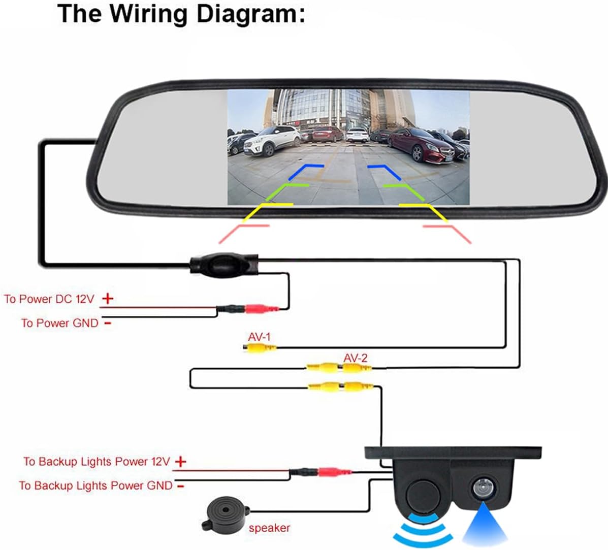 Car Backup Camera with Sensor Parking Aid System