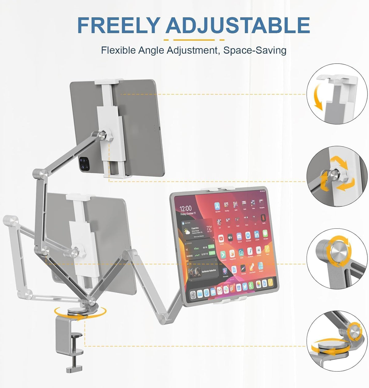 Portable Folding Tablet Holder with 360 Degree Rotation