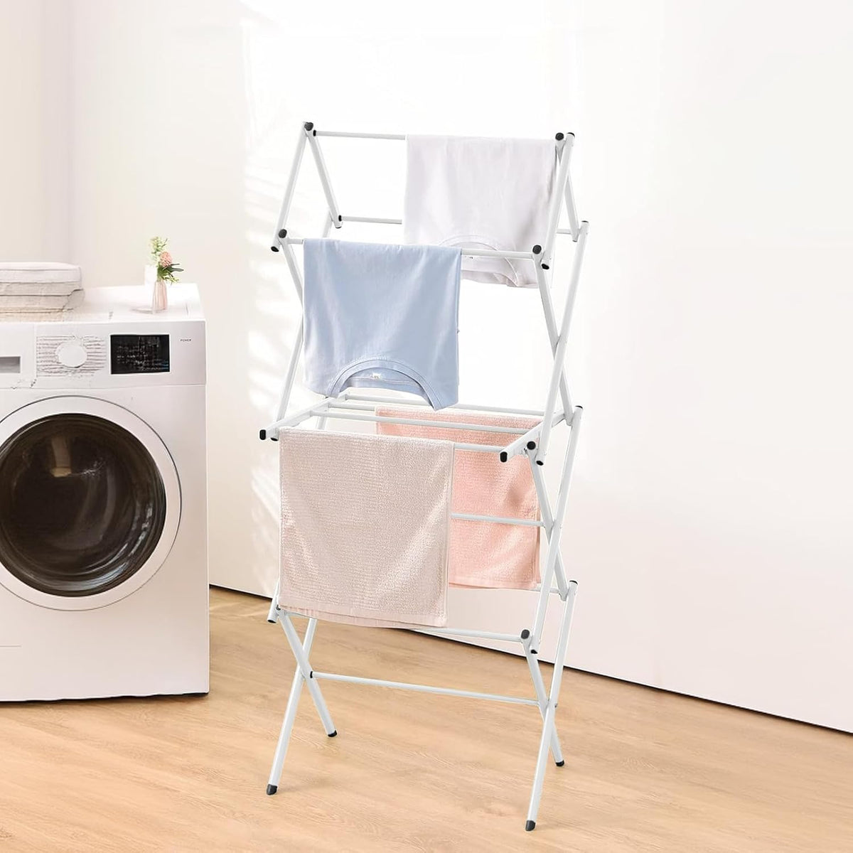Space Saving 3 Tier Folding Clothes Dryer Rack