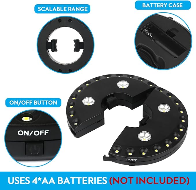 Bright Outdoor Umbrella LED Light with 3 Settings