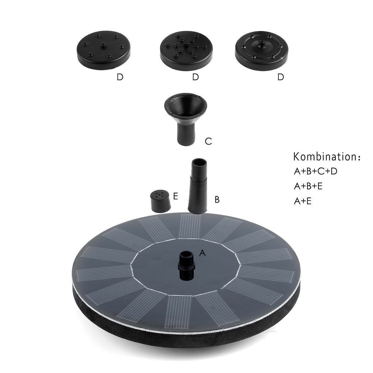 Solar Powered Fountain Pump for Garden or Pond Decoration
