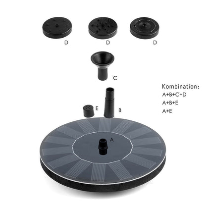 Solar Powered Fountain Pump for Garden or Pond Decoration