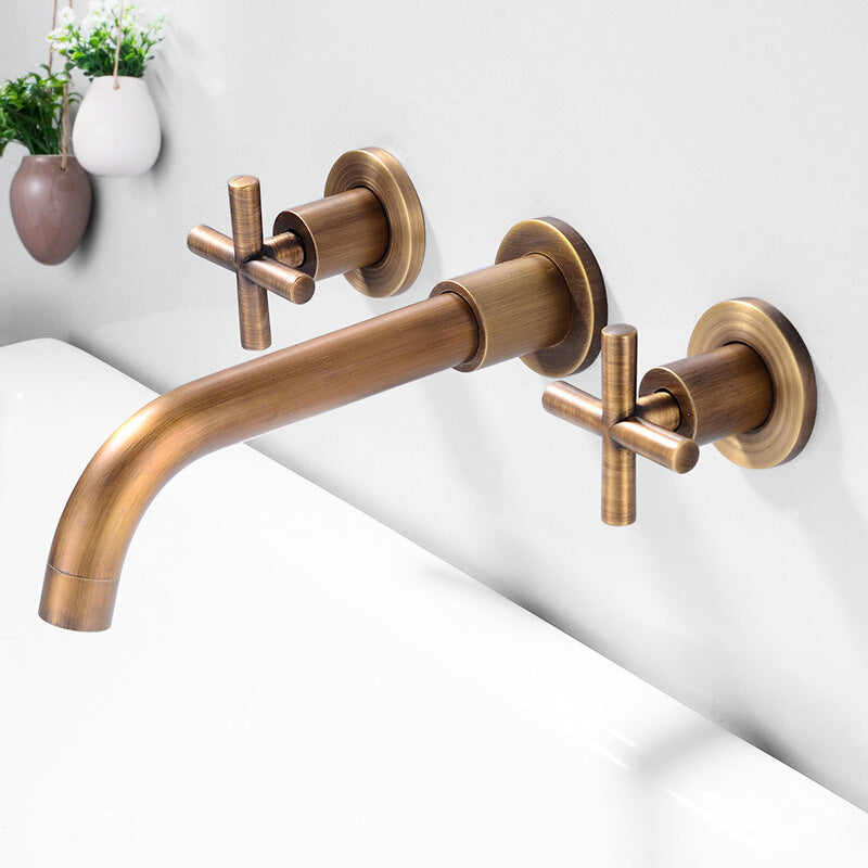 Yeezlab | Dual Handle 3 Hole Wall Mount Bathroom Faucet