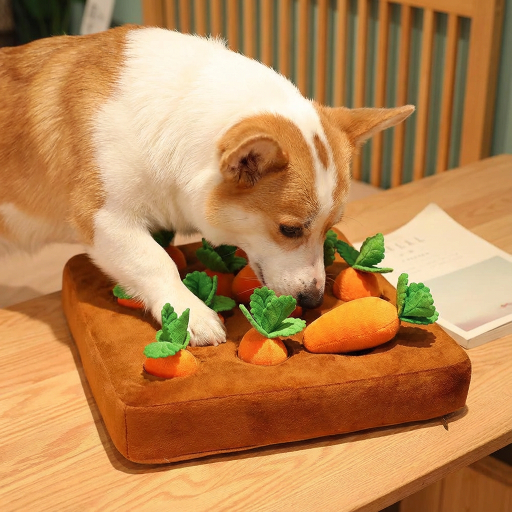 Calming Carrot Farm Interactive Dog Toy
