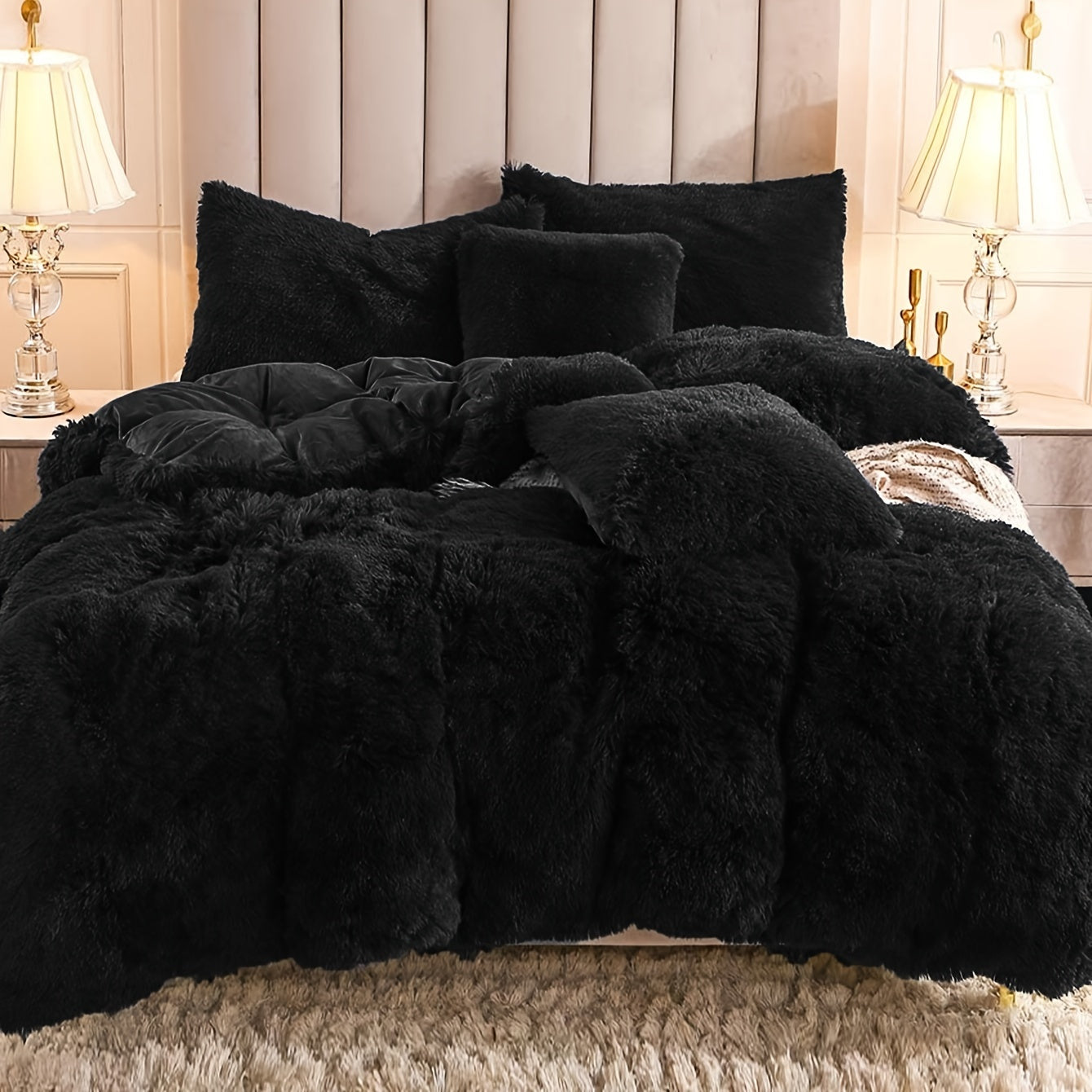 Cozy Fleece Duvet Cover Set with Zipper