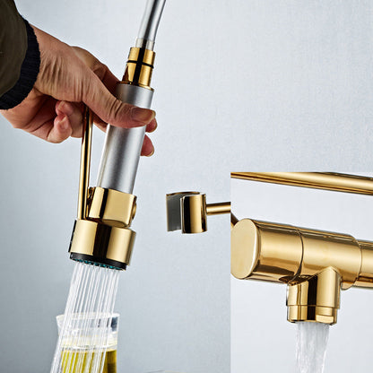 Luxury Brass Bathroom Faucet 3-Function Sink Tap