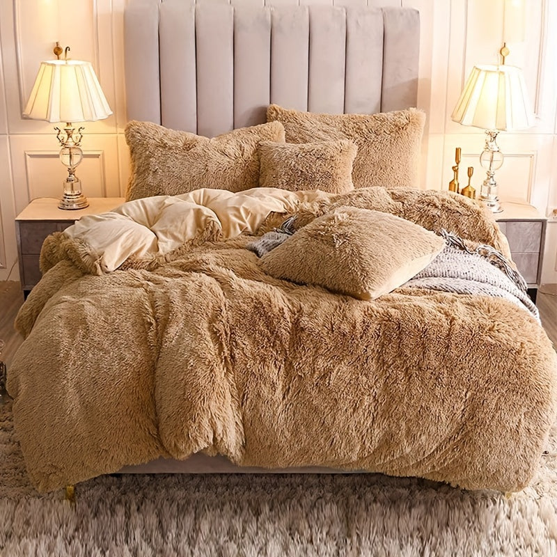 Cozy Fleece Duvet Cover Set with Zipper