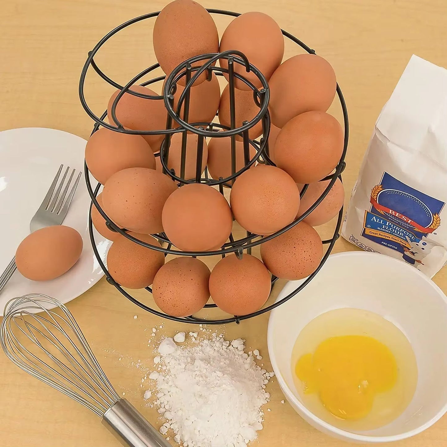 Space Saving Egg Storage Carousel Rack