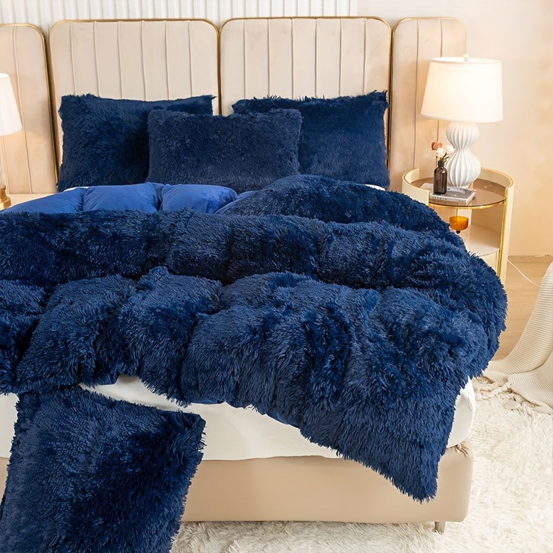 Cozy Fleece Duvet Cover Set with Zipper