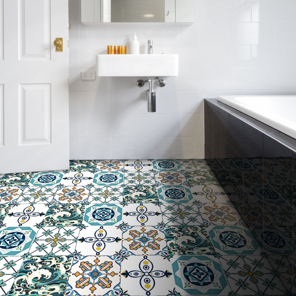 Stylish Multi-Colored Peel and Stick Vinyl Flooring
