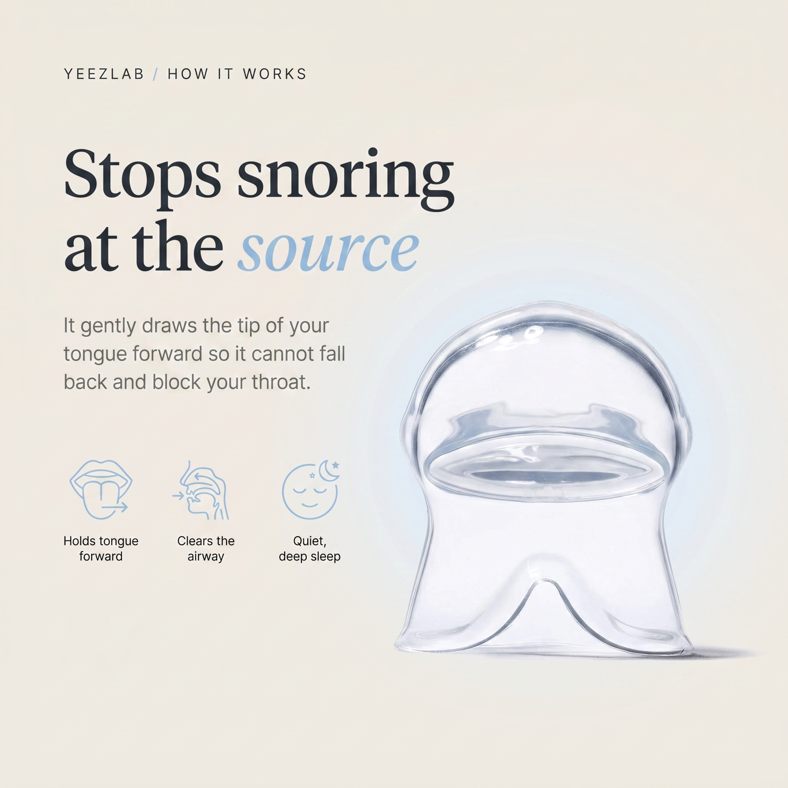 Yeez Anti-Snoring Device - Stops snoring at the source