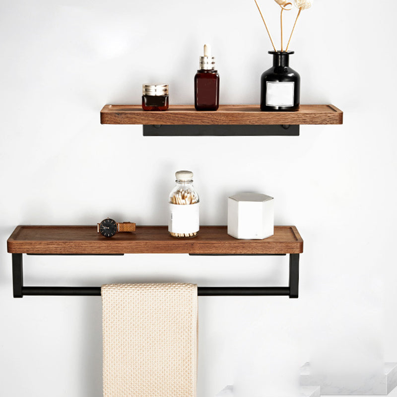 Modern Wood and Metal Bathroom Accessory Set