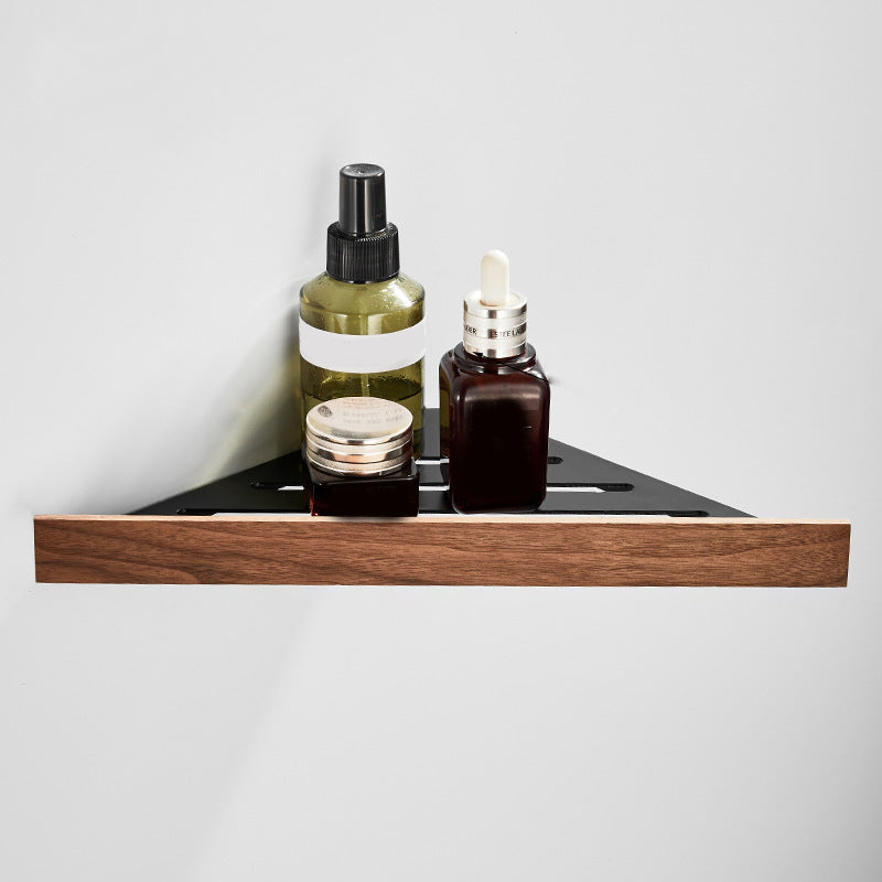 Modern Wood and Metal Bathroom Accessory Set
