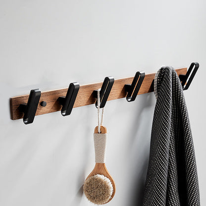 Modern Wood and Metal Bathroom Accessory Set