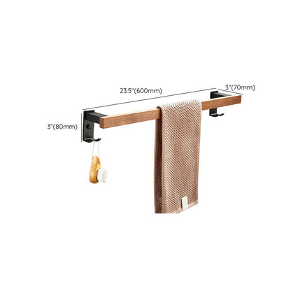 Modern Wood and Metal Bathroom Accessory Set