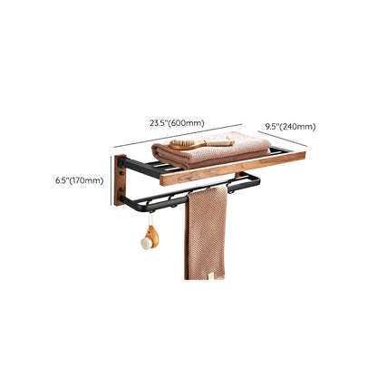 Modern Wood and Metal Bathroom Accessory Set