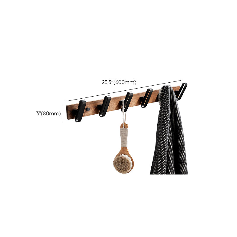 Modern Wood and Metal Bathroom Accessory Set
