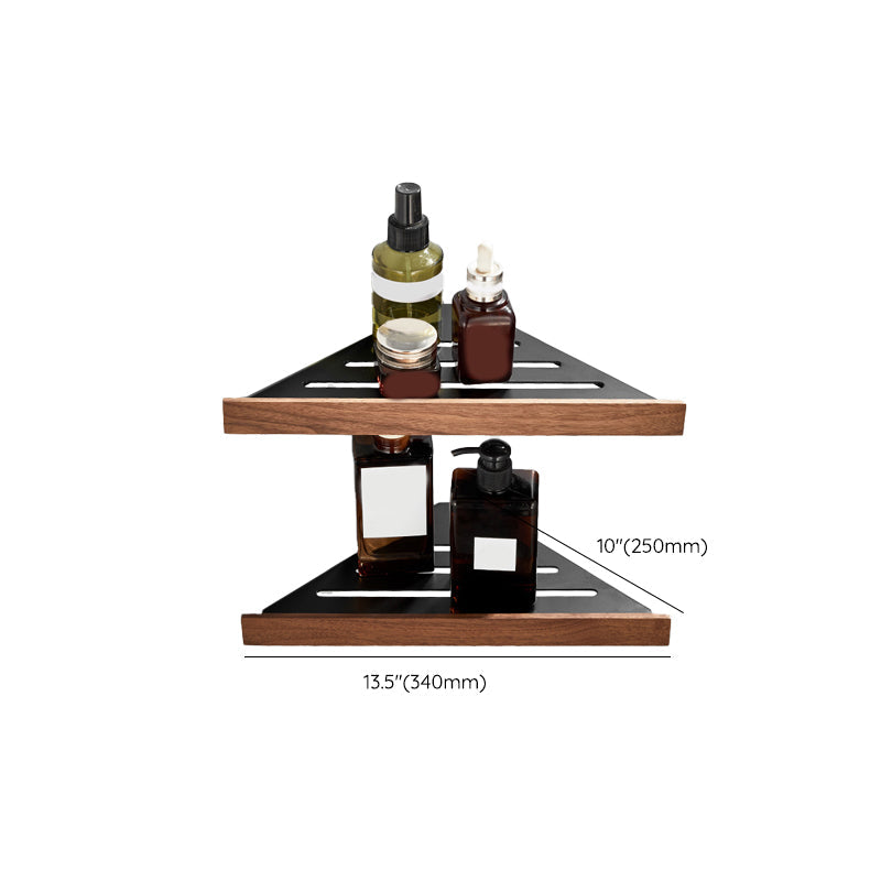 Modern Wood and Metal Bathroom Accessory Set