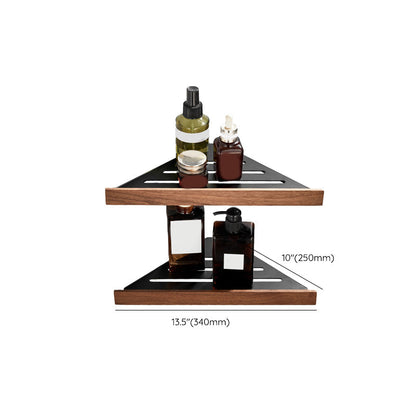 Modern Wood and Metal Bathroom Accessory Set