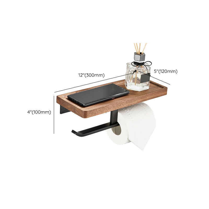 Modern Wood and Metal Bathroom Accessory Set