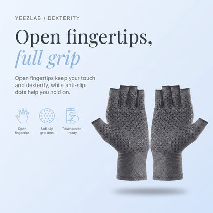 Arthritis Compression Gloves - Open fingertips full grip