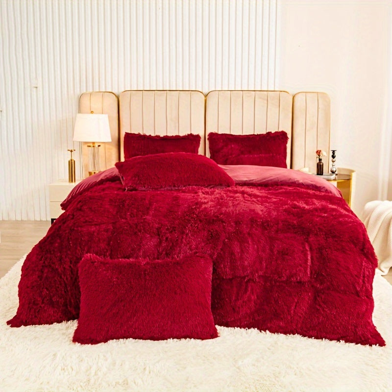 Cozy Fleece Duvet Cover Set with Zipper