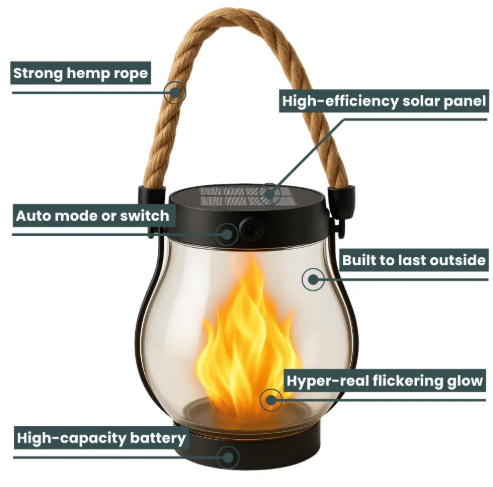 Warm Ambient Solar Powered Garden Lamp