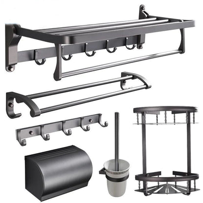 Stylish 5-Piece Bathroom Set with Shelf and Towel Bar