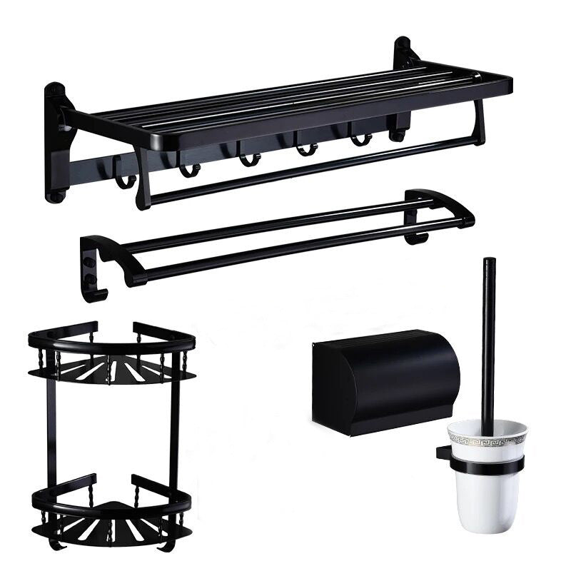 Stylish 5-Piece Bathroom Set with Shelf and Towel Bar