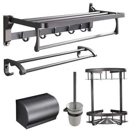 Stylish 5-Piece Bathroom Set with Shelf and Towel Bar
