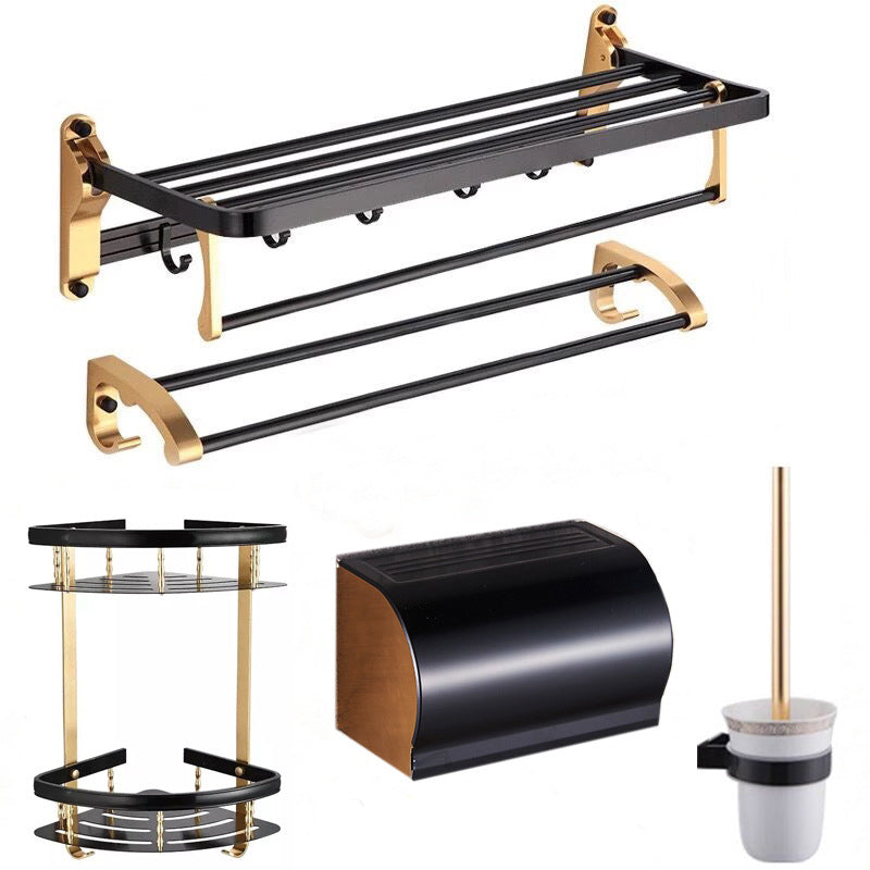 Stylish 5-Piece Bathroom Set with Shelf and Towel Bar