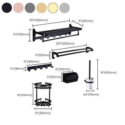 Stylish 5-Piece Bathroom Set with Shelf and Towel Bar
