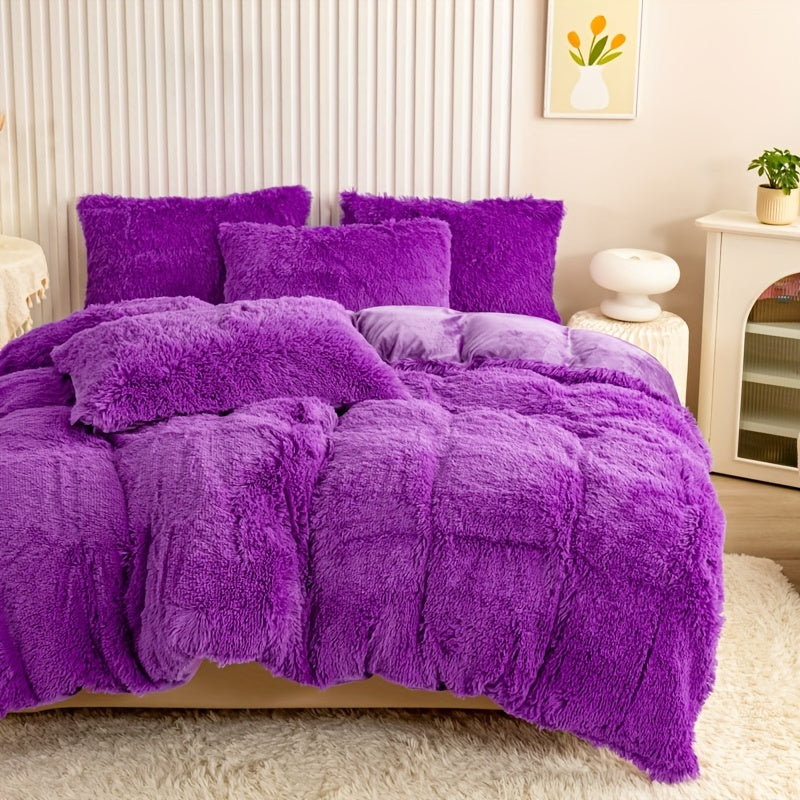 Cozy Fleece Duvet Cover Set with Zipper