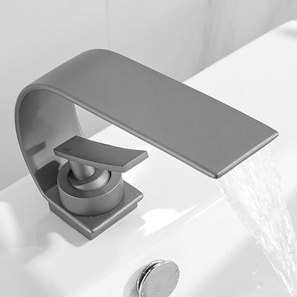 Luxury Widespread Bathroom Sink Faucet with Waterfall Spout