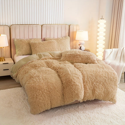 Cozy Fleece Duvet Cover Set with Zipper